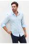 Slim Fit Linen Cotton Light Blue Summer Shirt