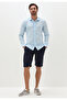 Slim Fit Linen Cotton Light Blue Summer Shirt - 2