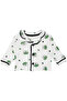 Unisex Ecru Green Frog Patterned Double Breasted Collar Pajama Set - 3