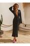 V-Neck Fit Silhouette Knitwear Dress - 2