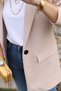Mink Single Button Blazer - 6