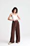 Women's Brown Premium Tencel Fabric Palazzo Trousers 31074 - 6