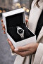 Silver Color Black Dial Minimal Women's Wristwatch + Watch Box - 3