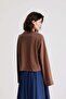 Women's Brown Wide Sleeve Oversize Printed T-Shirt 31101 - 2
