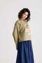 Women's Khaki Wide Sleeve Oversize Printed T-Shirt 31100 - 8