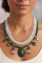 Real Pearl Antique Coated Detailed Combined Design Necklace