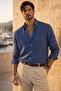 Bien Cotton Linen Men's Shirt - Navy Blue