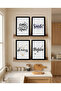 4 Pieces of Wooden Frame Look | Reach Stars | Smile | Always | Believe Yazlı Decorative Mdf Table Set - 5