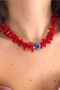 Alaçatı Branch Coral Natural Stone Evil Eye Necklace - 4