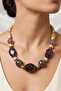 Design Gray Acrylic Soft Gold Object Necklace