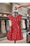 Girls' Off-Shoulder Floral Drawstring Dress - 3