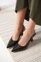 Women's Black Patent Leather Heeled Shoes Tr20Ms01A - 3