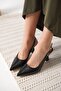 Women's Black Patent Leather Heeled Shoes Tr20Ms01A - 3