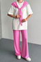 Women's Modal Fabric Short Sleeve Scarf T-Shirt Set 3196 - 3