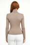 Turtleneck Ribbed Long Sleeve Knit Sweater - 2