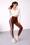 Women's Extra High Waist Striped Scuba Fabric Stretchy Sports Casual Daily Leggings - 2