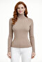 Turtleneck Ribbed Long Sleeve Knit Sweater