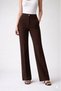 Women's Premium High Waist Shaping / Sculpting Corded Fabric Flared Brown Palazzo Trousers