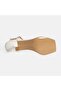 Women's White Metal Accessory Flip Flop Heeled Shoes - 4