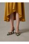 Women's Brown Floral Embroidery Detailed Strappy Elastic Pointed Toe Evening Dress Shoes 9cm Byndprsci̇ - 6