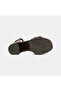 Women's Bitter Brown Metal Buckle Platform Heeled Suede Sandals - 4