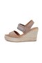 Women's Beige Wedge Heeled Espadrille Sandals - 3