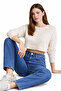 One-Button Palazzo Pants Summer Denim Trousers - 7