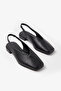 Giselle Black Leather Women's Heeled Ballerinas - 5