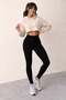 Women's Extra High Cross Belt Waist Scuba Fabric Stretchy Sports Casual Daily Leggings - 3
