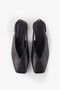 Giselle Black Leather Women's Heeled Ballerinas - 6