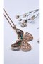 Butterfly Figured Transparent Colored Wing Steel Necklace - 5