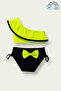 Half Sleeve Bow Tie Back Kids Bikini Suit