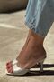 Hannah Beige Patent leather Leather Mid-Heel (8 cm) Slippers - 4