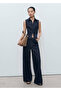 Contrast Stitching Denim Blouse - 2