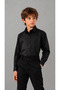 Boy's Stylish Classic Black Long Sleeve Shirt – Modern Fit - 2