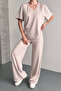 Women's Basic Half Sleeve V-Neck Modal Set 3197 - 2