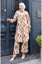 Modal fabric tunic pants double set 0158-03 brown - 3