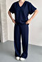 Women's Basic Half Sleeve V-Neck Modal Set 3197 - 2
