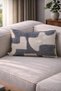 Dune Blue Rectangular Throw Pillow Cover (30X50)
