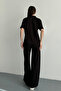 Women's Modal Fabric Half Sleeve Polo Collar Tracksuit Set 1210 - 6