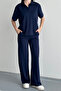 Women's Basic Half Sleeve Polo Neck Modal Set 3198 - 4