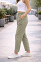 Women's Summer Synthetic Linen High Waist Elastic Skinny Leg Mom Pants C611 - 3
