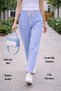 Women's Summer Synthetic Linen High Waist Elastic Skinny Leg Mom Pants C611