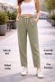 Women's Summer Synthetic Linen High Waist Elastic Skinny Leg Mom Pants C611