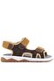 Genuine Leather Brown Tan Color Velcro Children's Sandals - 3