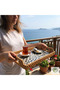 Bourem Handmade Pearlescent Rattan Tray with Handles – Presentation and Decorative Serving Tray (20X30Cm) - 7