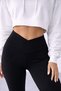 Women's Extra High Cross Belt Waist Scuba Fabric Stretchy Sports Casual Daily Leggings - 2