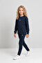 Girl's Fleece-Lined Diving Fabric Tracksuit Set (Sweatshirt + Leggings) - 2