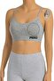 Women's Padded Adjustable Strap Colorful Cotton Lycra Half Tank Top Bra Bustier Body-Hugging Stretch Fabric - 6040