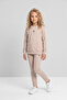 Girl's Fleece-Lined Diving Fabric Tracksuit Set (Sweatshirt + Leggings) - 2